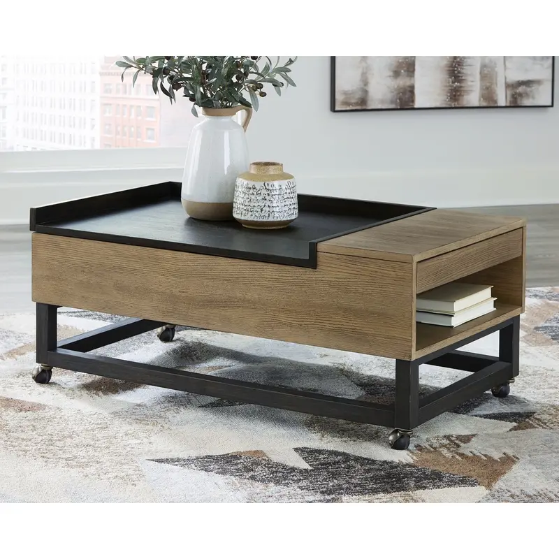 Fridley Lift-Top Cocktail Table – Motorized Height-Adjustable Coffee Table 2