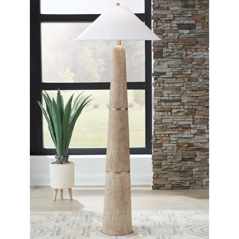 Gasparleigh Adjustable Floor Lamp With Fabric Shade 2
