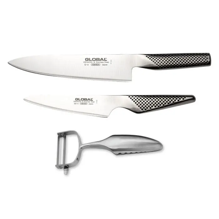 Global Knife And Peeler 3-Piece Kitchen Essentials Set 1