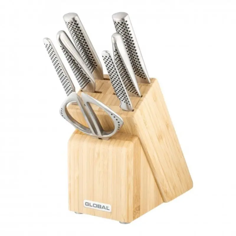 Global Takashi 8-Piece Forged Knife Set With Block 1