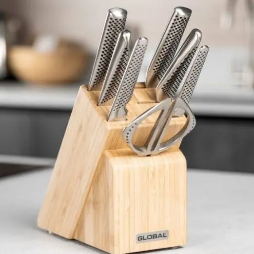 Global Takashi 8-Piece Forged Knife Set With Block 2
