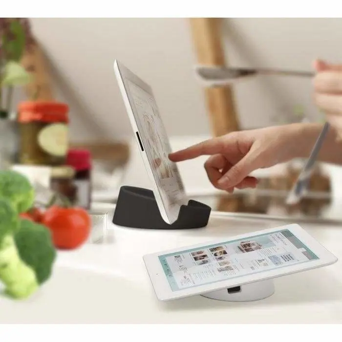 Grey Kitchen Tablet Holder And Cookbook Stand 2
