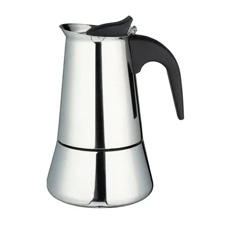 Grunwerg 9-Cup Induction-Compatible Espresso Maker – Stainless Steel Stovetop Brewer 1