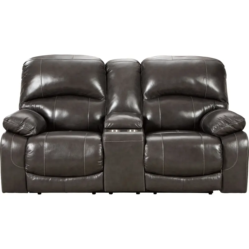 Hallstrung Electric Reclining Loveseat With Center Console & Adjustable Headrest 1