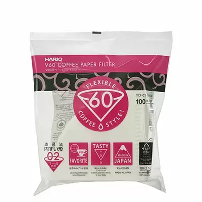 Hario V60 Paper Filters – Size 02, White, 100 Sheets Per Pack 1