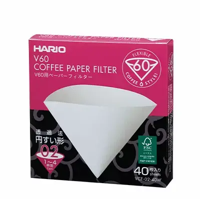 Hario V60 Paper Filters Size 02 – Wide Rim, 40-Pack 1