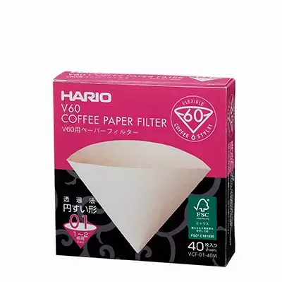 Hario V60 Size 01 Medium Paper Filters – 40-Pack 1
