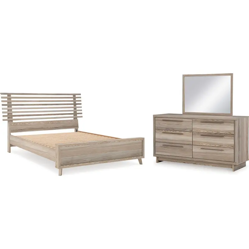 Hasbrick 5-Piece Queen Bedroom Set – Slat Platform Bed, Dresser, Mirror & Nightstands 1