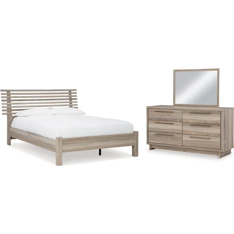 Hasbrick 5-Piece Queen Bedroom Set With Slat Panel Bed And Nightstand 1