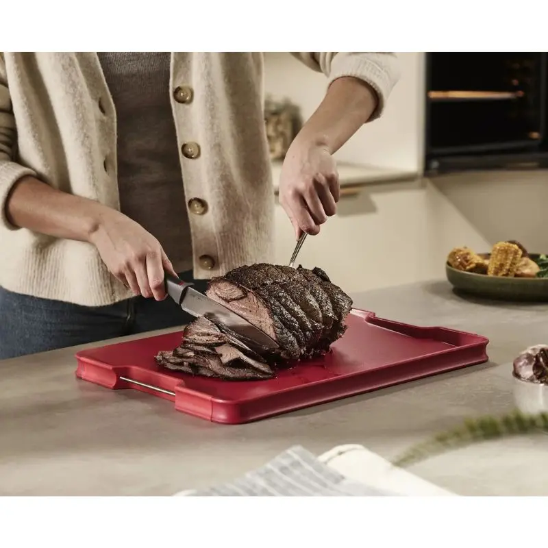 Joseph Joseph Cut & Carve Board – Extra-Large Red Bamboo Serving & Prep Board 2