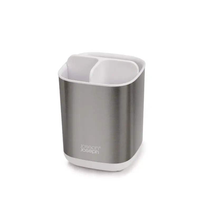 Joseph Joseph Easystore Toothbrush Holder – Compact Stainless Steel Bathroom Caddy 1