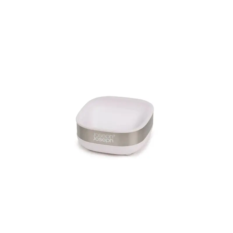 Joseph Joseph Slim Stainless Steel Soap Dish With White Accents 1