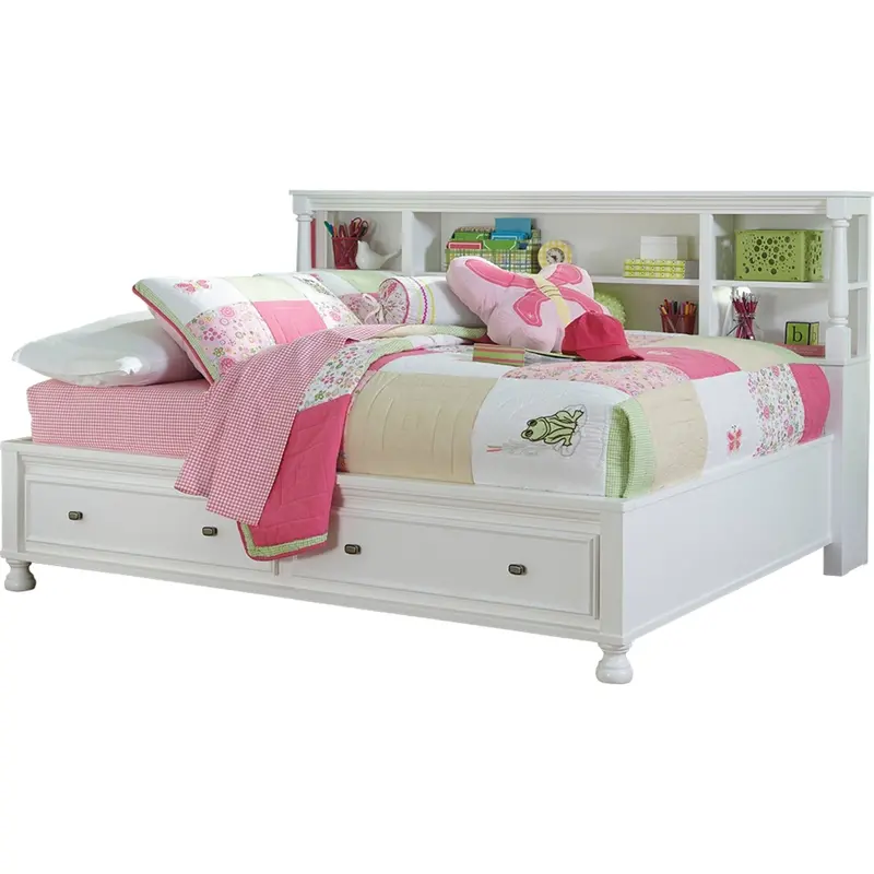 Kaslyn Full Storage Bed With Integrated Bookcase Headboard 1
