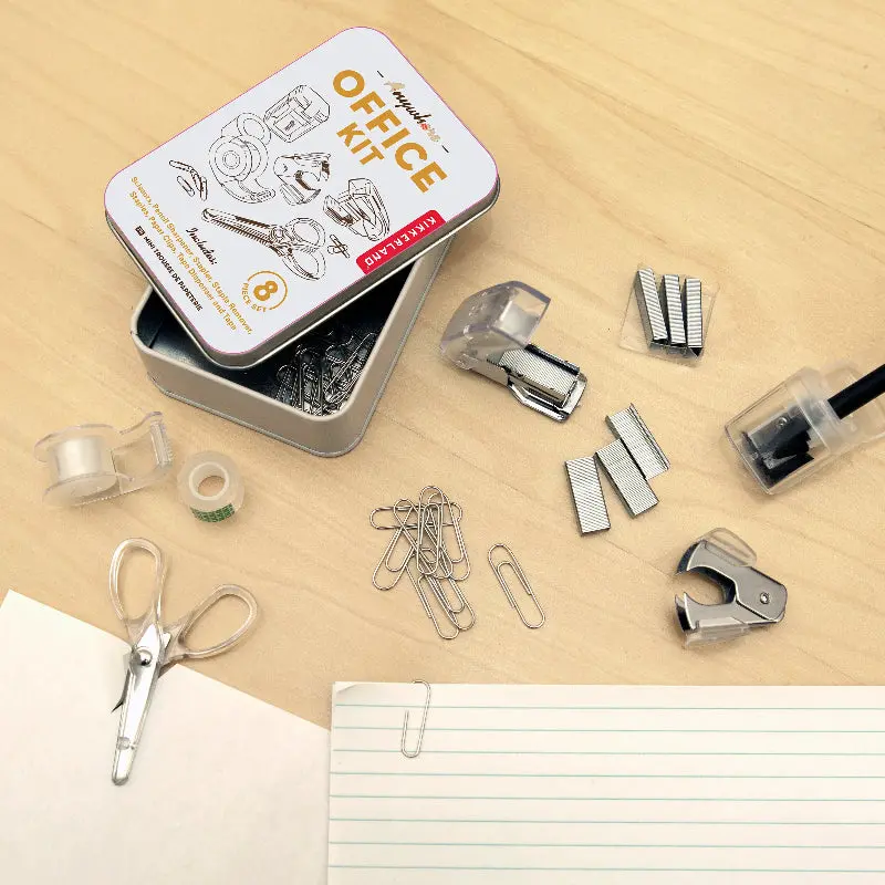 Kikkerland Metal Stationery Tin – Compact Desktop Organizer For Pens & Notes 2