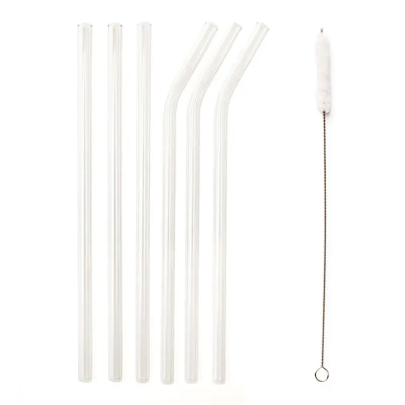 Kikkerland Reusable Clear Glass Drinking Straws 1