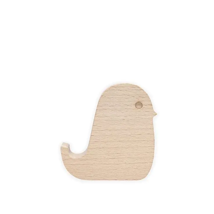 Kikkerland Wooden Bird-Shaped Phone Stand – Beechwood 1