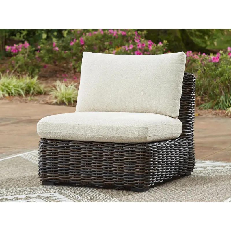 Kimora Outdoor Modular Armless Seat With Cushion 2