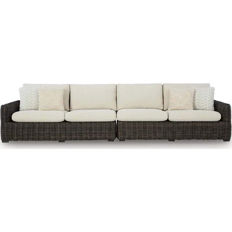 Kimora Outdoor Modular Loveseat With Left & Right Armrests And All-Weather Cushions 1