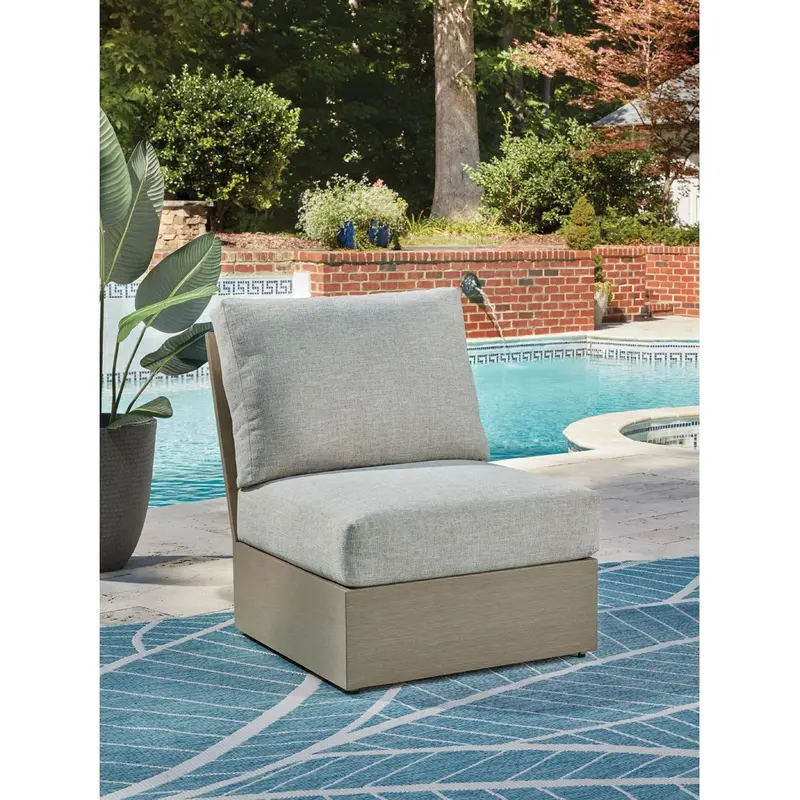 Kimpton Isle Modular Outdoor Armless Lounge Chair With Cushions 2