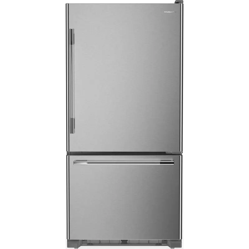 Kitchenaid 19 Cu. Ft. Bottom-Freezer Refrigerator – 30" Standard Width, Right-Swing Door, Printshield Stainless (Krbr130Sps) 1