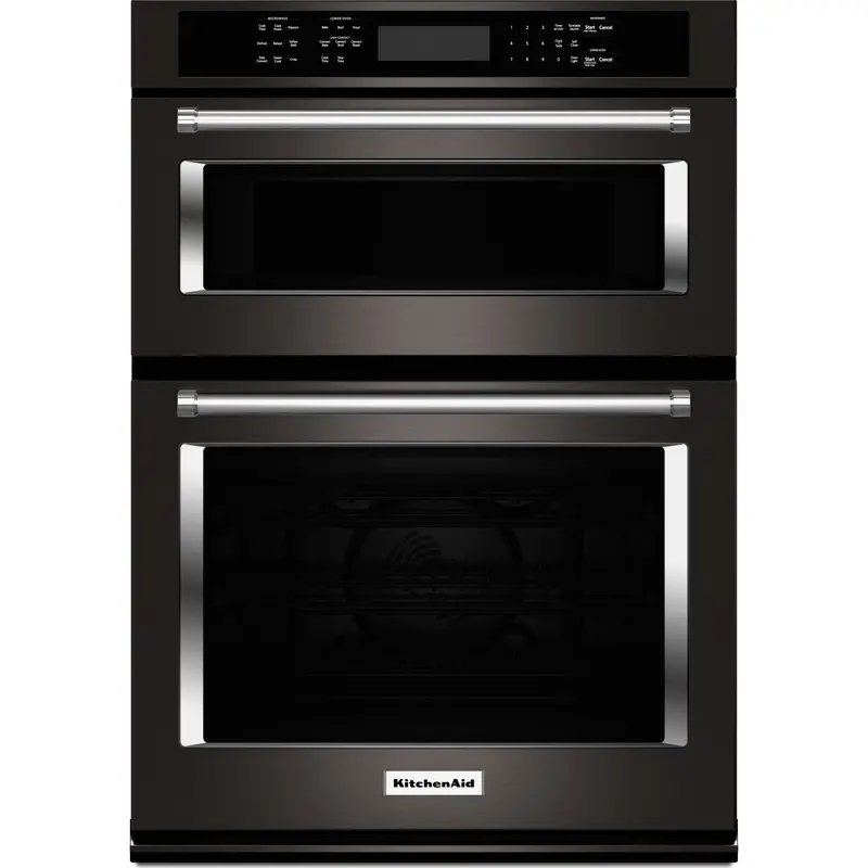 Kitchenaid 30" Combination Wall Oven — Convection Lower + Standard Upper (Koce500Ebs) 1