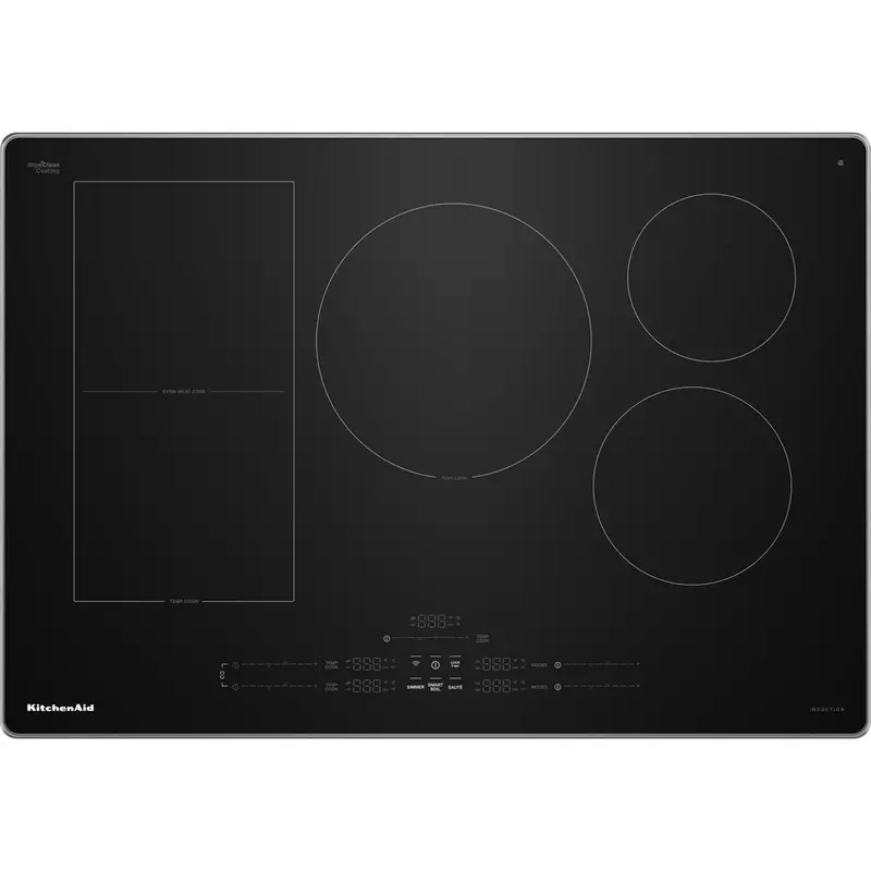 Kitchenaid 30-Inch Induction Cooktop – Black Glass Touch-Control Surface With Five Heating Zones (Kcit730Sss) 1