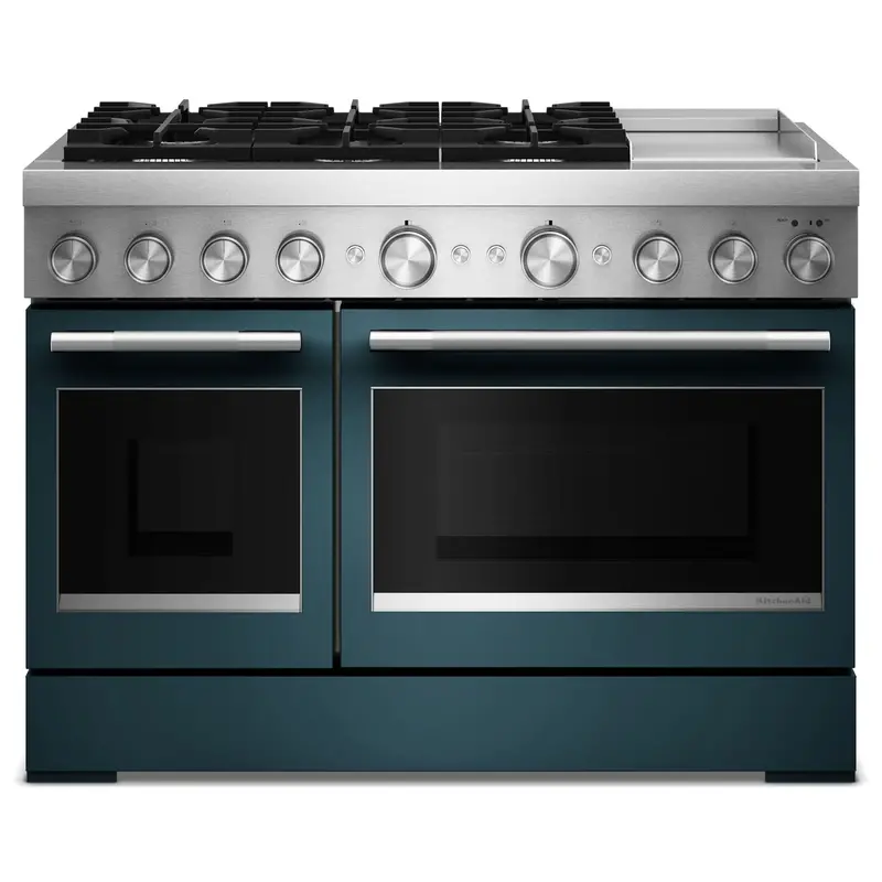 Kitchenaid Agave Dual-Fuel Range – 48" 6-Burner With Griddle And Convection Oven (Kfdd948Sag) 1