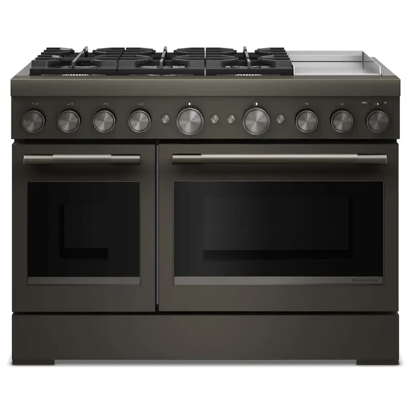Kitchenaid Double Oven Dual Fuel Range – Black Ore Finish (Kfdd948Sbe) 1