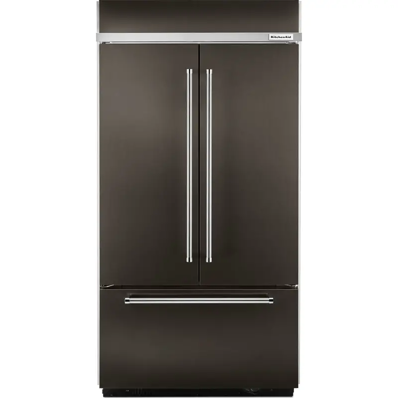 Kitchenaid Kbfn502Ebs 24.2 Cu. Ft. Built-In French Door Refrigerator – Black Stainless With Printshield Finish 1