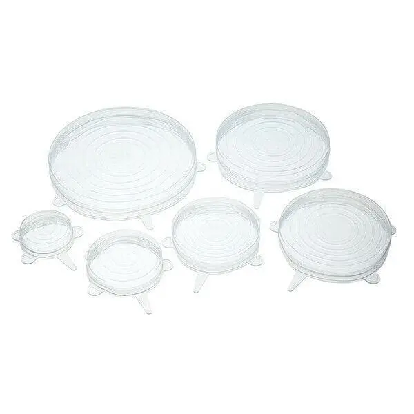 Kitchencraft Stretchable Silicone Lids – Set Of 6 Adjustable Food Covers 1