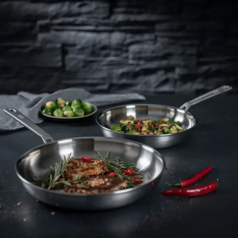 Kuhn Rikon Fiveply Uncoated Frying Pan Set – 24Cm & 28Cm 2