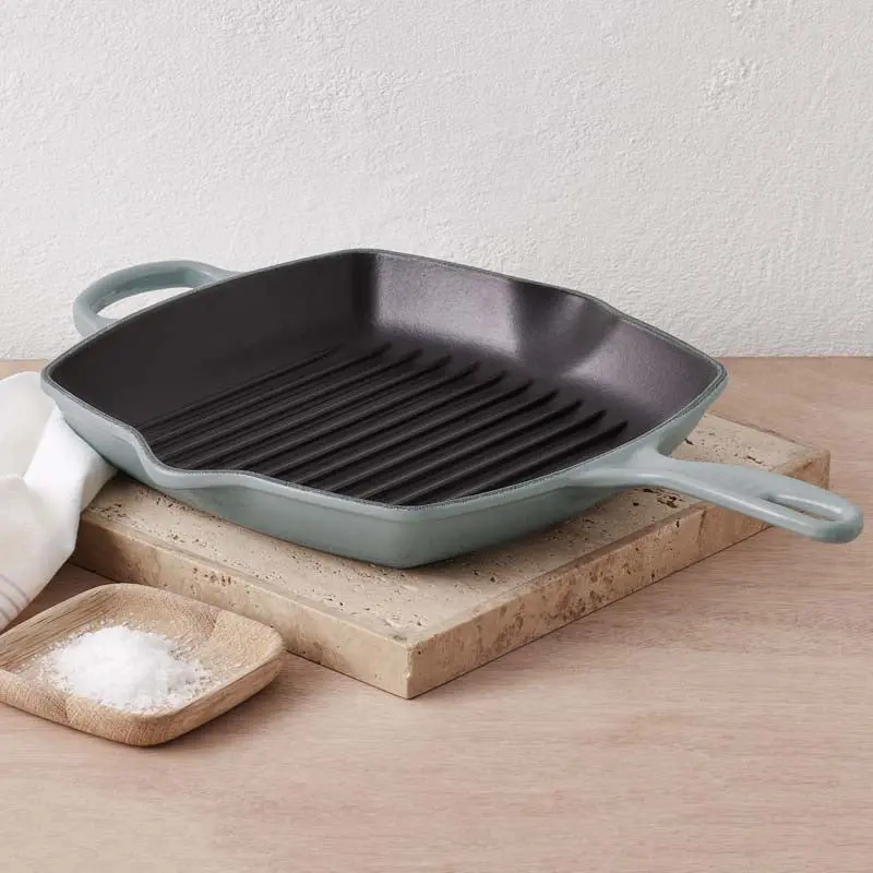 Le Creuset 26 Cm Sea Salt Signature Square Grillit Pan 2