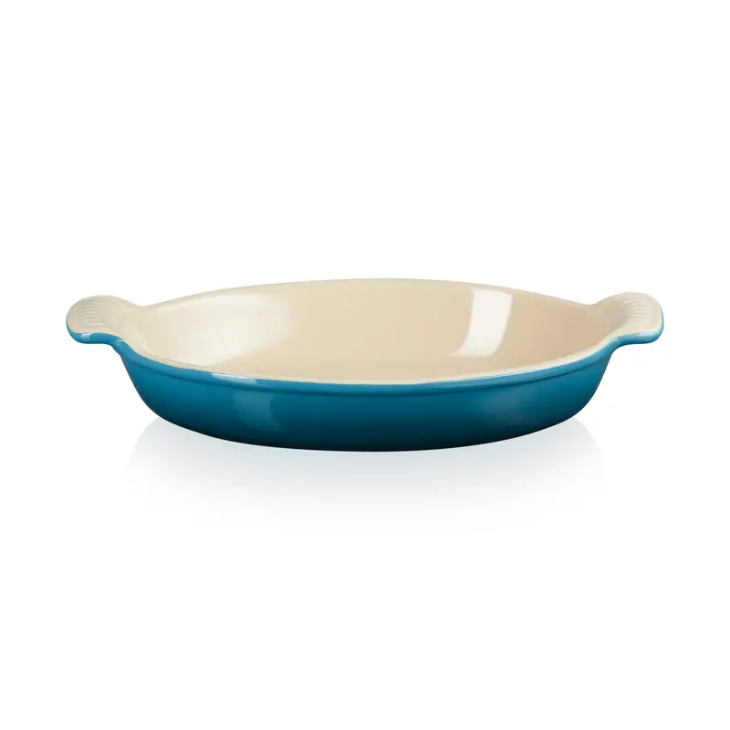 Le Creuset 28Cm Deep Teal Heritage Oval Stoneware Dish 1