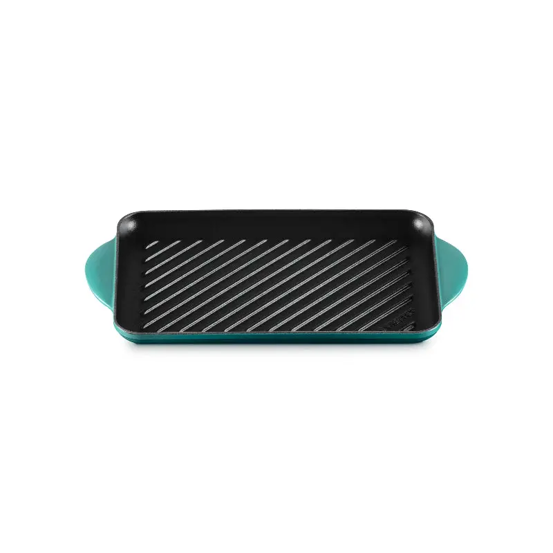 Le Creuset Bleu Riviera Rectangular Cast Iron Grill – 32 Cm Versatile Surface 1