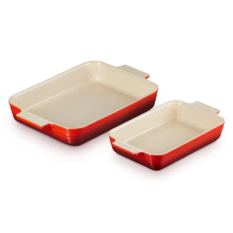 Le Creuset Classic Stoneware Ovenproof Rectangular Dish Set (25Cm + 32Cm) 1