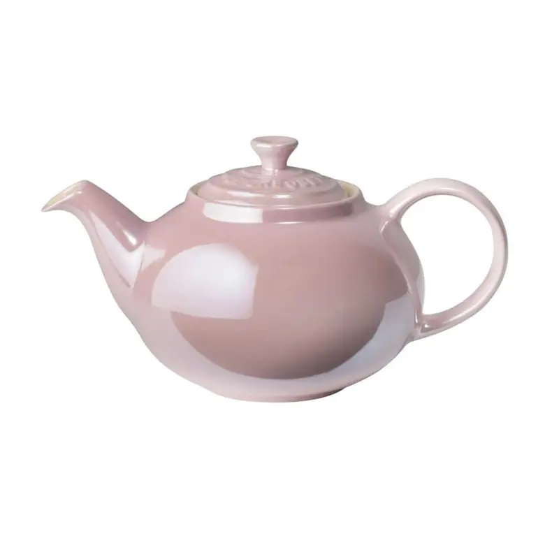 Le Creuset Glacé Petite Teapot In Chiffon Pink Stoneware 1