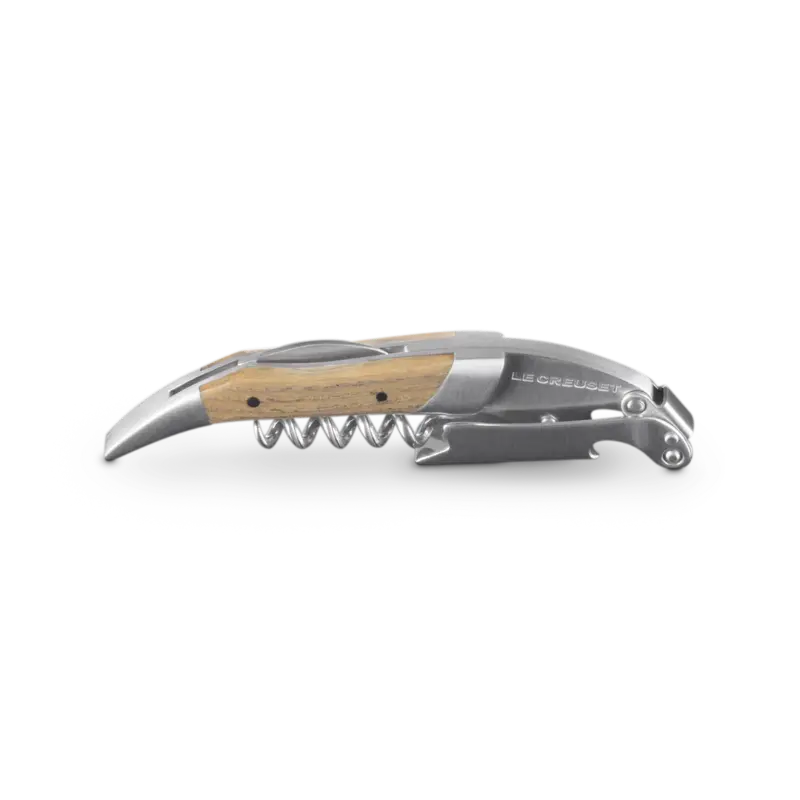 Le Creuset Oak-Handle Waiter'S Corkscrew – Elegant Bar Accessory 1