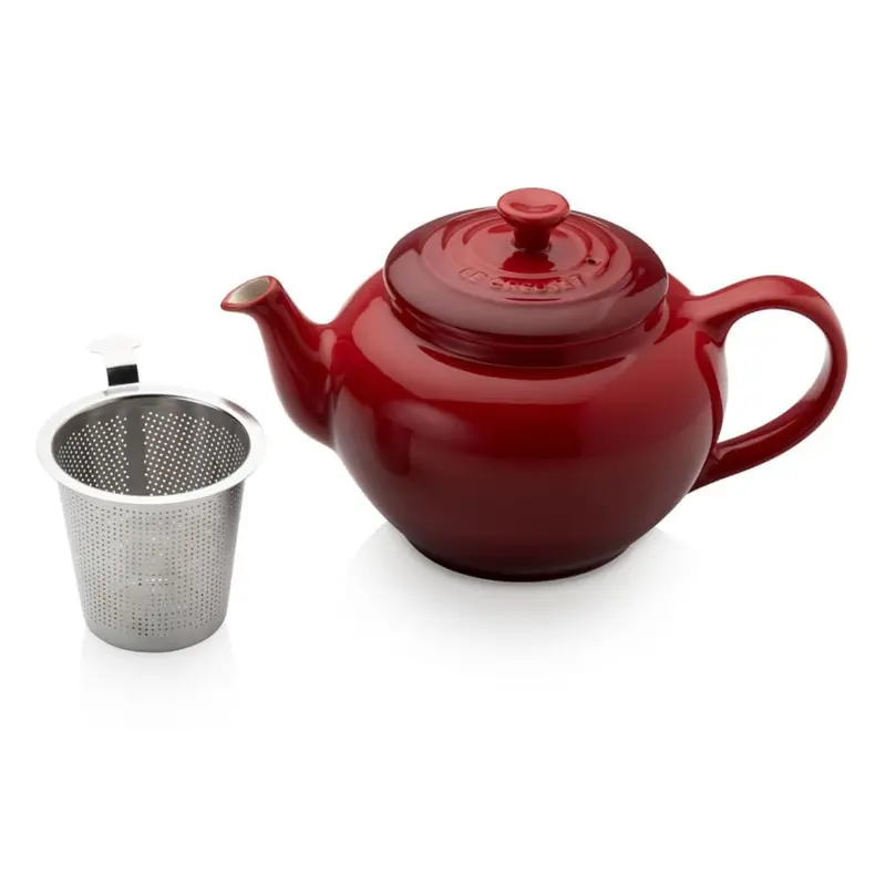 Le Creuset Petite Stoneware Teapot With Built-In Infuser In Cerise 1