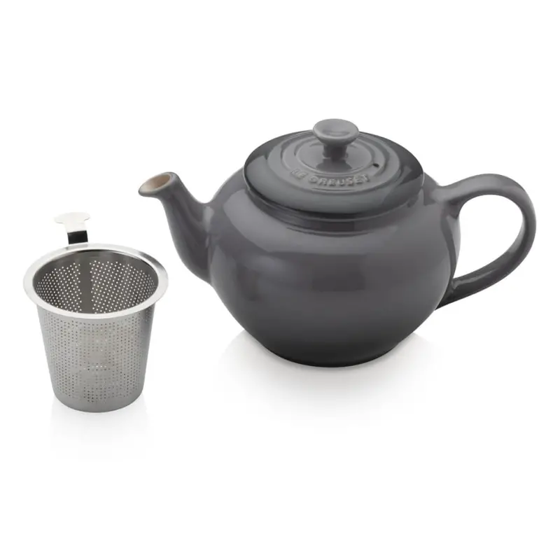 Le Creuset Petite Stoneware Teapot With Built-In Infuser In Flint 1