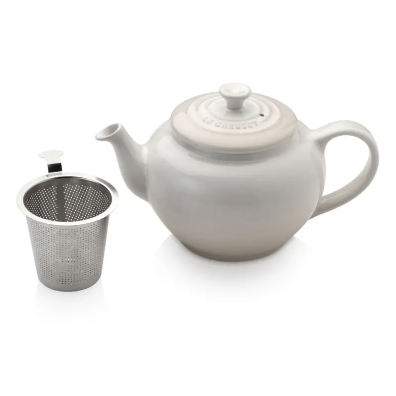 Le Creuset Petite Stoneware Teapot With Built-In Infuser In Meringue 1