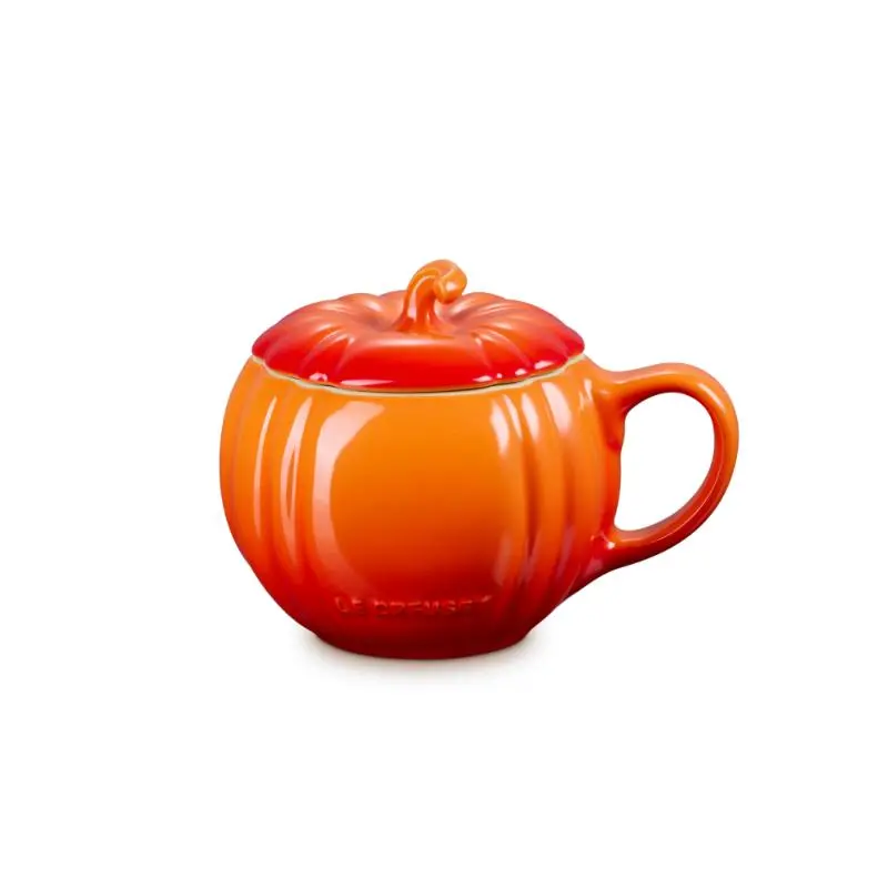 Le Creuset Pumpkin-Shaped Ceramic Mug With Lid (400Ml) 1
