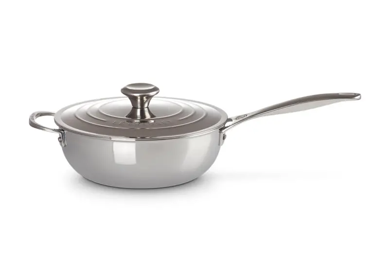 Le Creuset Signature 24Cm Stainless Steel Chef’S Pan With Lid & Helper Handle 2