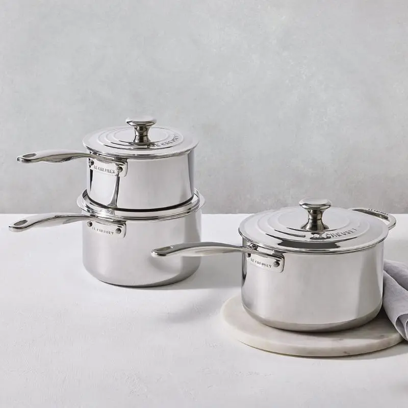 Le Creuset Signature 3-Piece Stainless Steel Saucepan Set 2