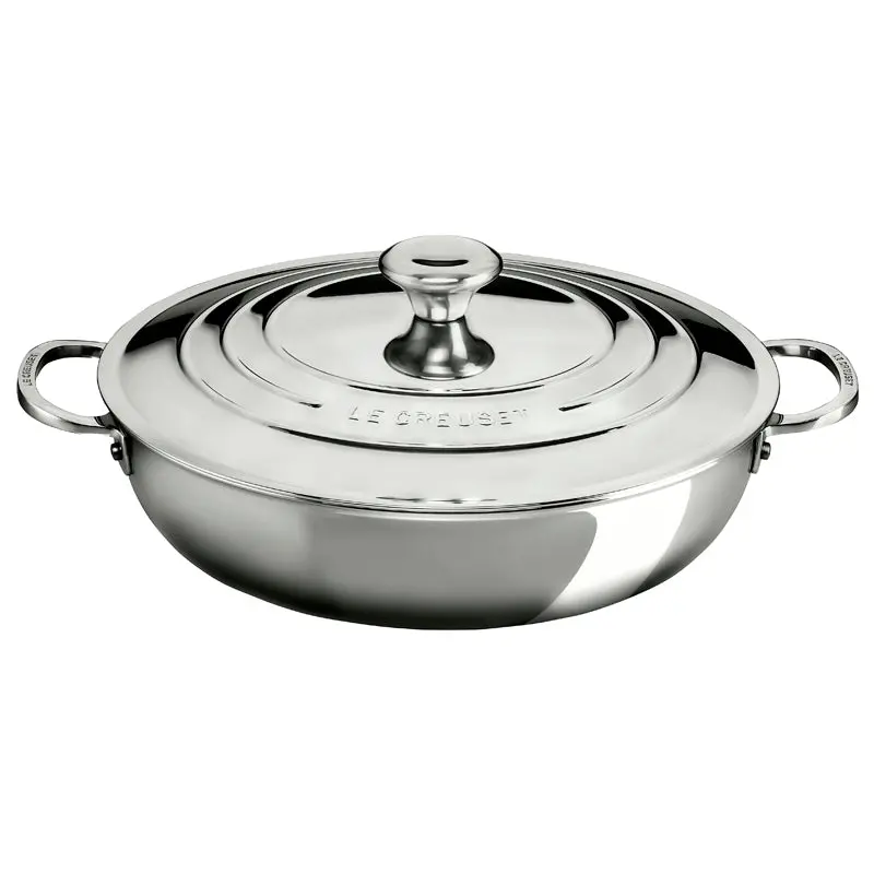 Le Creuset Signature 30Cm Stainless Steel Shallow Casserole Dish 1
