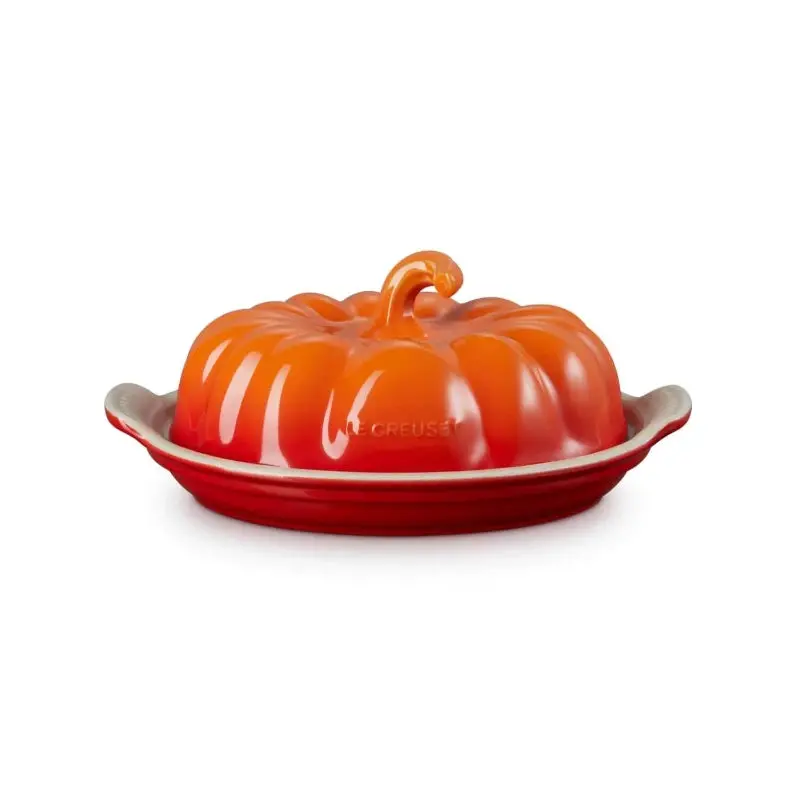 Le Creuset Volcanic-Colored Pumpkin Butter Dish – Stoneware 1