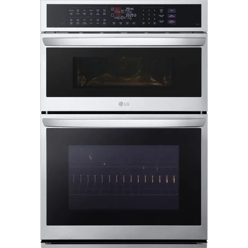 Lg 1.7/4.7 Cu. Ft. Smart Wall Oven Set With Instaview®, True Convection, Air Fry & Steam Sous Vide – Stainless (Wcep6427F) 1