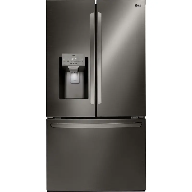 Lg 28 Cu. Ft. French Door Refrigerator With Ice & Water – Black Stainless (Lrfs28Xbd) 1