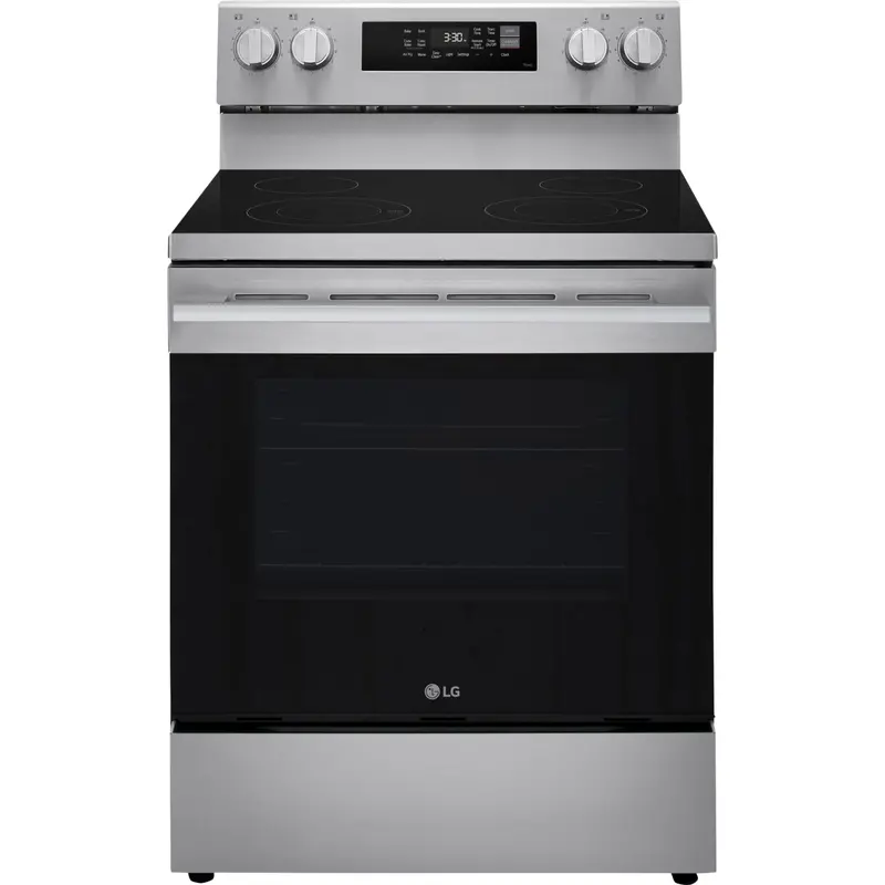 Lg 30-Inch Freestanding Electric Range – 6.3 Cu. Ft., Probake, Easyclean®, Smart Connectivity – Stainless Steel (Lren6321Ye) 1