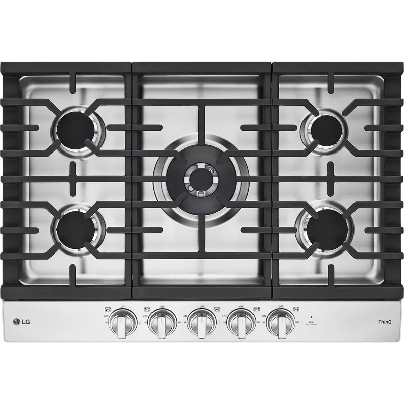 Lg 30-Inch Smart Gas Cooktop With Ultraheat™ Dual Burner & Led Controls – Stainless 1