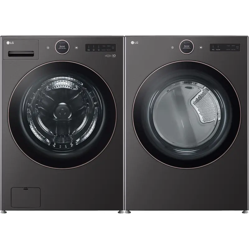 Lg Black Steel Front-Load Washer & Dryer Combo (Wm6500Hba-Dlex6500B) 1